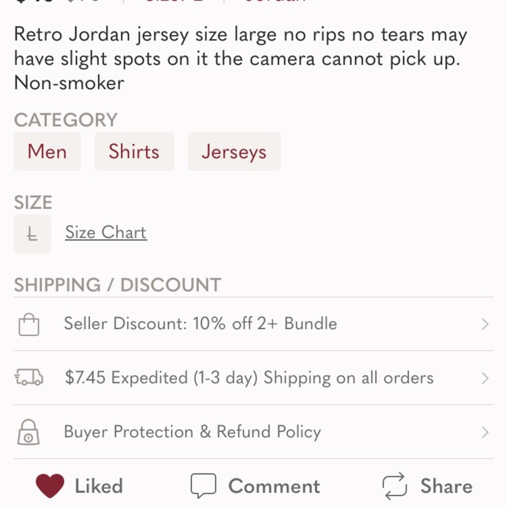 Vintage retro Jordan jersey size large - Picture 5 of 5